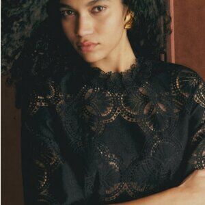 SEZANE Bianca Black Blouse EUC - Small